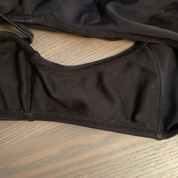 Black bikini bottom size 8 USA. Fold over waist with drawstring sides. - Picture 8 of 13